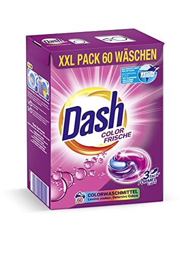 Dash® Color Frische 3 in 1 Waschmittel-Caps XXL-Sparpack, Kapsel I 60 Waschladungen I für bunte Wäsche I 3 in 1 Formel für Frische, Reinheit und Sauberkeit | 1,59 kg