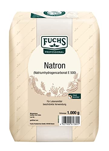 Fuchs Professional - Natron | Einsetzbar als Backtriebmittel, Spülmittel, zum Neutralisieren von Gerüchen und Reinigen von Abflüssen | 1 kg im Beutel, Pulver