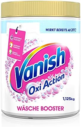 Vanish Oxi Action Powerweiss Pulver – 1 x 1,125 kg – Fleckenentferner und Wäsche-Booster Pulver ohne Chlor – Für weiße Wäsche