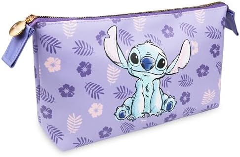 Disney Kulturtasche Damen Stitch Kosmetiktasche Kulturbeutel Damen und Teenager Mädchen Make Up Aufbewahrung Lilo und Stitch Mickey Geschenkidee