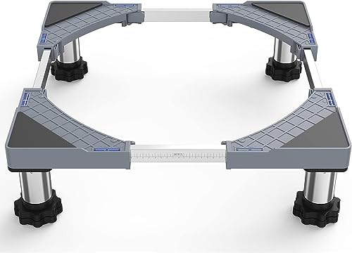 DEWEL Waschmaschinen Untergestell Verstellbare Waschmaschine Sockel für Kühlschrank Trockner Gefrierschrank (Einstellbare 45-67 cm, Höhe 13-17cm)