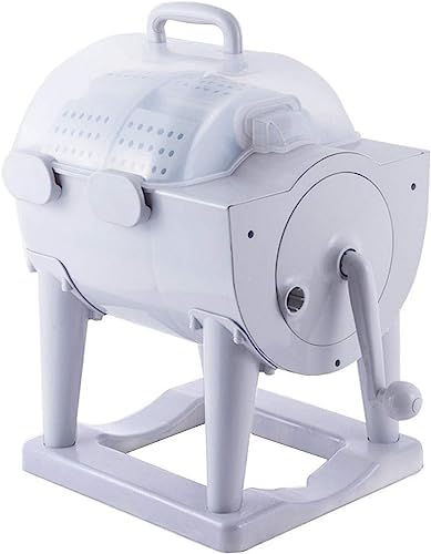 Mini-Waschmaschine, kleine Haushaltswaschmaschine, tragbare 2-in-1-Handwaschmaschine und Wäscheschleuder – hält bis zu 3 kg – nicht elektrische Waschmaschine/Trockner mit Handkurbel für Campingre