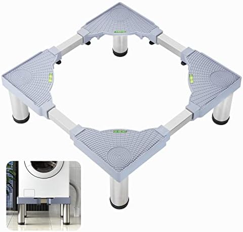 Moendergo Support de Machine à laver, Support de Sèche-Linge Avec 4 Pieds Robustes, Augmentation de la Hauteur de 18 cm/7 Pouces, Base per Lavatrice per Elettrodomestici Frigorifero(Füße A)
