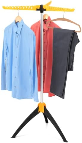 art moon Elm Robuster Faltbarer Kleiderlüfter, Kleiderbügelständer, Wäscheständer drinnen/draußen, maximale Kapazität 22 kg oder 63 Kleiderbügel, einfach zu montieren, Orange