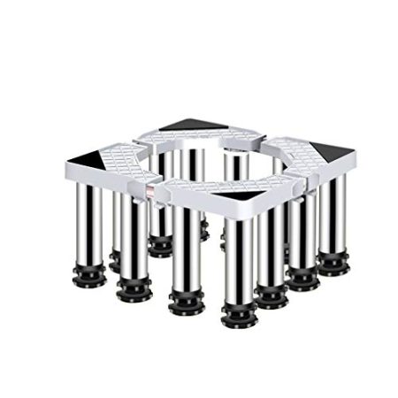 Einstellbare Waschmaschinen Untergestell Einstellbar Länge&Breite 40-65cm Waschmaschinensockel Podest Untergestell für Gefrierschrank Kühlschrank (12 Edelstahl Füße)