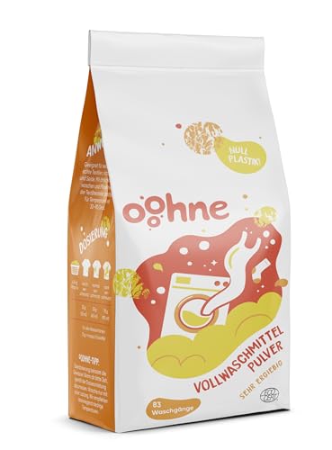 ooohne Waschmittel weiße Wäsche I Großpackung Waschpulver ohne Parfüm & plastikfrei I 83 WL I Das wahrscheinlich sparsamste Vollwaschmittel der Welt I Auch für Allergiker und Babys