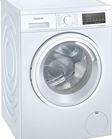 Siemens WU14UT21 iQ500 Waschmaschine, 9 kg, 1400 UpM, Unterbaufähige Waschmaschine, Outdoor-Programm Schonende Reinigung, speedPack L Beschleunigen Sie Ihre Programme, Weiß