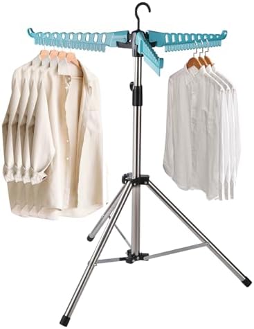 Sinbide Standtrockner, Wäscheständer, Klappbarer Kleiderständer, Platzsparender Wäschetrockner, Ständer für Balkon、Drinnen und Draußen, Wetterfest und leicht, Geschenk (blau)