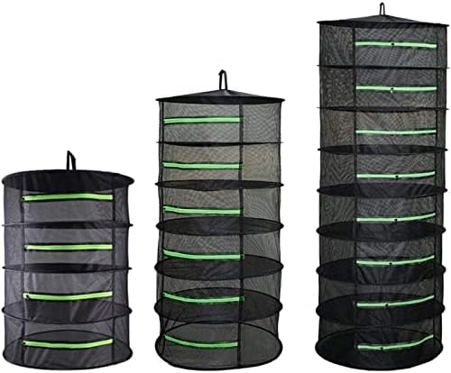 TONIJAWES Trockennetz Kräuter,6 lagiges Kräutertrockner Pflanzen Trockenregal Reißverschluss Klappbar Aufhängen Geeignet getrocknetem Blumen,Fisch,Fleisch,Kräutern,Früchten zum Trocknen Kleidung.