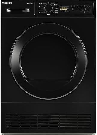 Telefunken T-11-400-B Kondenstrockner / 7kg Trockner mit 15 Programmen, Startzeitvorwahl, Knitterschutz & reversierenden Trommelbewegungen, schwarz