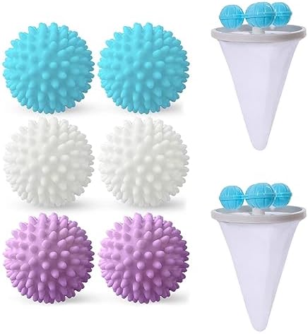 Waschball für Waschmaschine, 8 Stück Waschkugel Wiederverwendbare Waschbälle Trocknerbälle Wäschetrockner Trockner Ball mit Waschmaschine Haarfilter für Heim Kleidung Reinigung