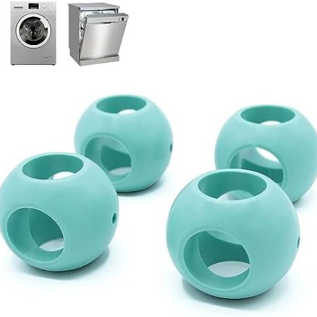 FISHTEC Anti-Kalk-Magnetkugel - Set von 4 (2 Geschirrspüler + 2 Waschmaschine/Waschmaschine) - Magnetisierte Grüne Kugeln - Waschkugel, Schützt Kalk Ohne Reinigungsmittel, Reduziert Kalk
