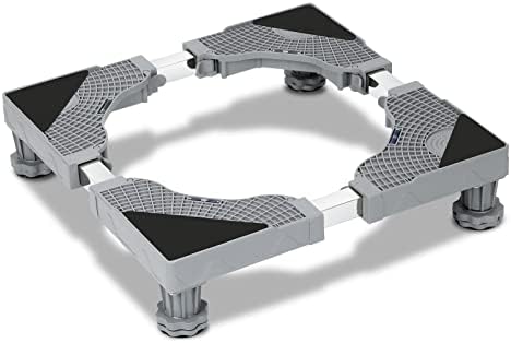 Ansobea Verstellbare Waschmaschinen Untergestell Beweglich Sockel, Trockner Sockel Untergestell Podeste & Rahmen für Gefrierschrank(41-65CM Einstellbare)