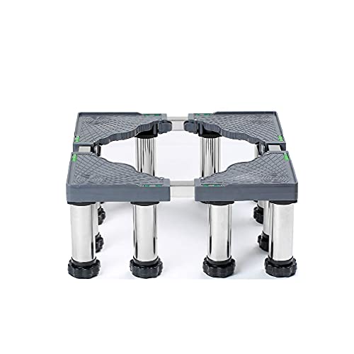 ZJDYDY Waschmaschinenständer, Verstellbarer Kühlschranksockel, Rollenboden, Tablett, 19–22 cm, Edelstahl-Wäschehalterung für Möbelherde, Geschirrspüler (4/8/12 Beine)