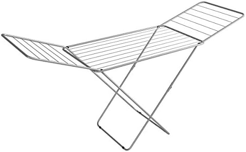 axentia Wäscheständer groß, Edelstahl, Grau, 131 x 55 x 4 cm