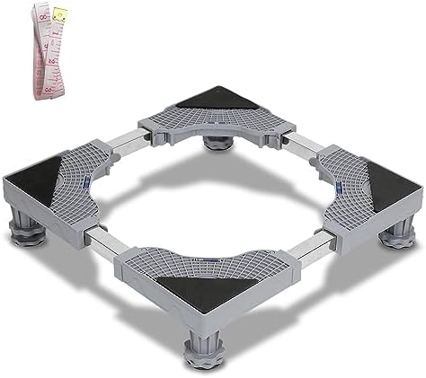 Gimisgu Waschmaschinen Untergestell Bärenlast150-350KG Verstellbare waschmaschine sockel Verstellbare Breite 41-66cm, Höhe 9-12cm,Mehrzweck Untergestell für Waschmaschine Grau