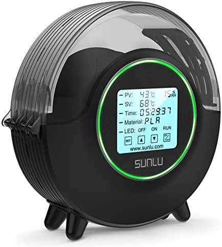 SUNLU Filament Trockner Box S2, 3D Drucker Filament Dryer Hält das Filament während des 3D Drucks Trocken, 360° Rundumheizung, Kompatibel mit PLA PETG ABS SILK PA PC Filament, Spulenhalter, Schwarz