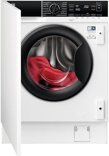 AEG LWR8WI7680/Einbauwaschtrockner/Serie 8000 mit PowerCare/8 kg Waschen/4 kg Trocknen/D/energiesparend/Mengenautomatik/Nachlegefunktion/ProSteam - Auffrischfunktion/1600 U/min, Weiß