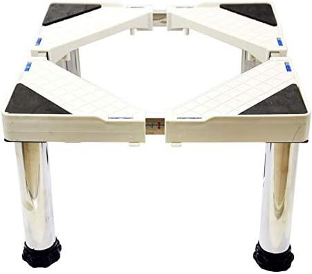 Waschmaschinensockel,Waschmaschinen Untergestell,KüHlschrank Podest Gestell 4 Beine Einstellbare Breite 42-65cm,Edelstahl BäRenlast 600 Kg Rutschfester Rahmen(height:9.4-10.6in)