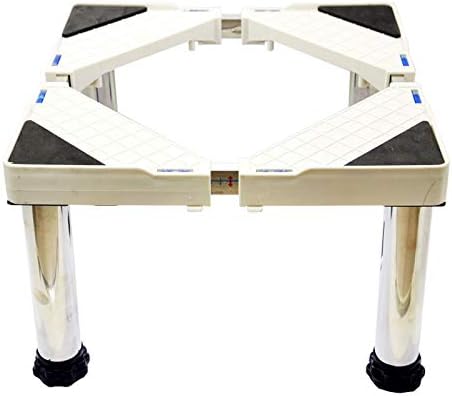 Waschmaschinensockel,Waschmaschinen Untergestell,KüHlschrank Podest Gestell 4 Beine Einstellbare Breite 42-65cm,Edelstahl BäRenlast 600 Kg Rutschfester Rahmen(height:9.4-10.6in)