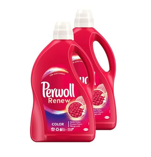 Perwoll Renew Color, 100 (2 x 50 Waschladungen), Color Waschmittel, Feinwaschmittel stärkt die Fasern und verbessert die Farbintensität, intensive Frische
