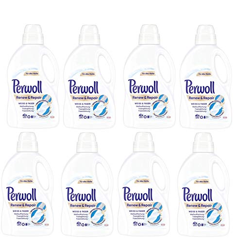 Perwoll Renew und Repair Weiß und Faser Feinwaschmittel, 192 (8 x 24) Waschladungen, für weiße Wäsche