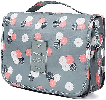 Retoo Kulturbeutel, Reise kulturtasche, Kosmetiktasche, Aufhängen, Frauen Waschtasche, Tasche mit Henkel hängend Waschbeutel, Kosmetik-Organizer für Damen, für Camping Toiletten, 24x9,5x19cm