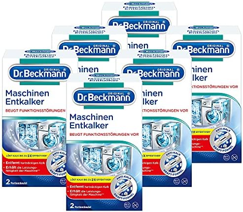Dr. Beckmann Maschinen-Entkalker | Gegen hartnäckigen Kalk in Wasch- & Spülmaschinen | hilft Funktionsstörungen vorzubeugen | 12x 50 g