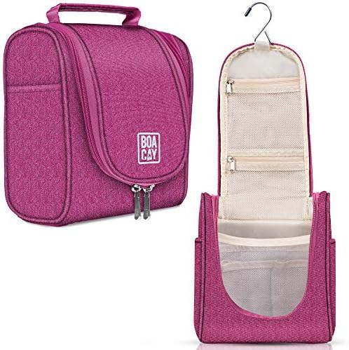 BOACAY Kleine Kulturbeutel für Damen, Herren & Kinder, Kulturtasche mit Henkel, Reise Kosmetiktasche zum Aufhängen, Schminktasche & Waschtasche