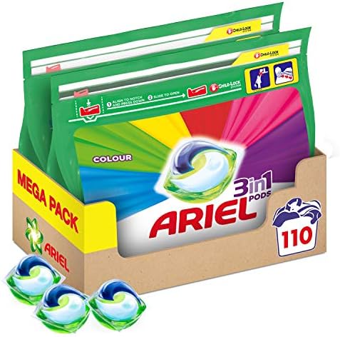 Ariel 3 in 1 Pods, Waschmittel Waschmittel Farbtabletten/Kapseln, 110 Waschgänge (55x2)