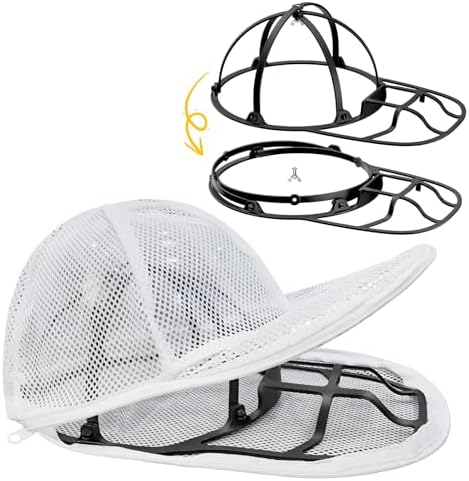 iyes.top Cap Washer für Baseballkappen, Zusammenklappbares Cap-Waschmaschinen-Form für Waschmaschine & Geschirrspüler, Basecap-Waschgestell-Protector-Halter mit Rahmen, Kappen-Waschen-Gitter für die