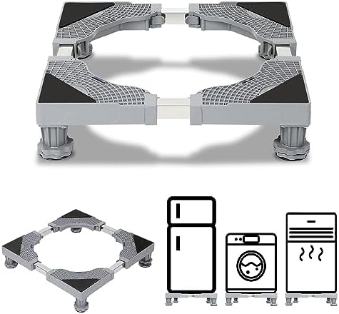 Eulenke Waschmaschinen Untergestell 41-65cm, 4 Füße Untergestell für Waschmaschine,Verstellbare Waschmaschine Sockel, Waschmaschine,Waschmaschinensockel Podeste für Kühlschrank Trockner Gefrierschrank