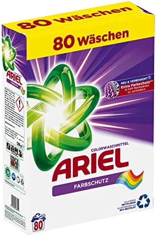Ariel Color Waschmittel Pulver, Waschpulver mit Farbschutz, Vollwaschmittel, 80 Waschladungen, Strahlend Rein bei niedrigeren Temperaturen und Anti-Rückstands-Technologie (5.2 kg)