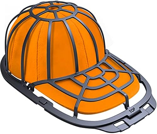 Haiou Cap Washer für Baseballmützen, gebogener Käfig-Reiniger, Shaper für Waschmaschine oder Geschirrspüler, Kunststoff, passend für Kinder und Erwachsene (Schwarz)