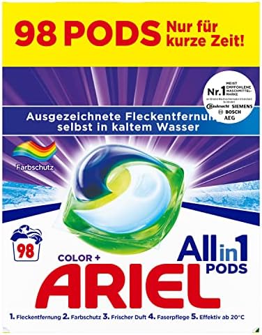 Ariel Waschmittel All-in-1 Pods, Farbe Waschmittel, 98 Waschladungen