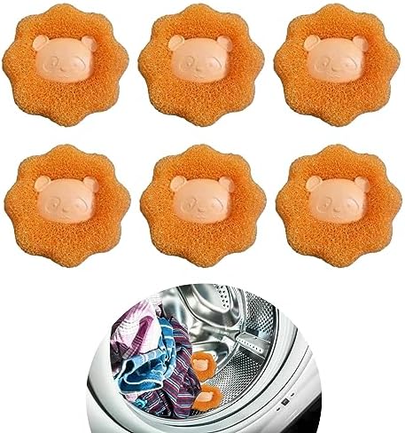 6er Pack Fusselbälle Waschmaschine,Aus Schwamm Tierhaarentferner,Anti Wicklung Haarfänger Fusselentferner,Schnelle Trocknung haarentferner waschball, Entfernt Dog,Katzen Pet Fusseln