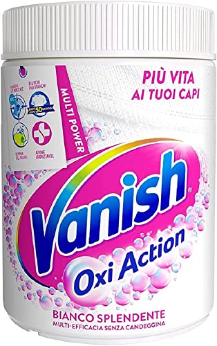 Vanish Oxi Action Multipower Weißes Glanzpulver, Fleckenentferner für Weißwäsche, 1 Packung mit 500 g für Wäsche, Zusatzstoff für die Waschmaschine, multifunktional, ohne Bleichmittel
