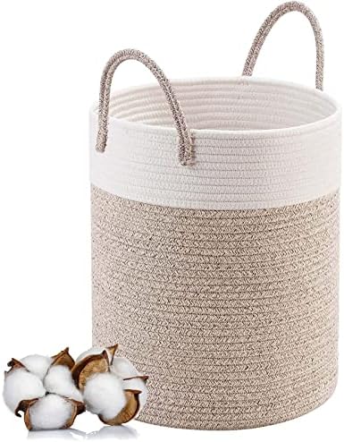 Wäschekorb mit Henkel Faltbar Geflochten Groß Wäschesammler Wäschesortierer Wäschebox Wäschetonne Spielzeug Aufbewahrung Aufbewahrungskorb laundry baskets Wäschetruhe mit Griff Handarbeit,46x38cm