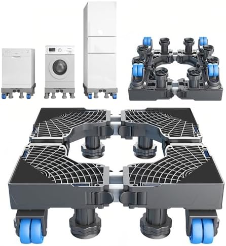 Waschmaschinen Untergestell,Zuquik Waschmaschine Untergestell, Unterbau Waschmaschine mit Hebelstange, Erhöhung Waschmaschine, für Haushaltsgeräte, Anti-Rutsch, Schockabsorbierend