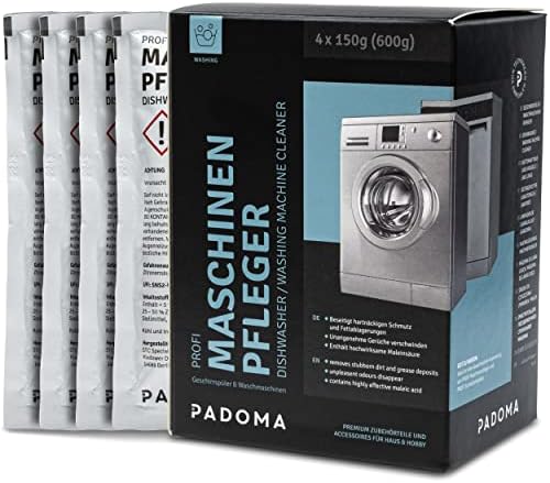 Padoma Maschinenreiniger für Geschirrspüler und Waschmaschine Maschinenpfleger 4 x 150g Hygienereiniger