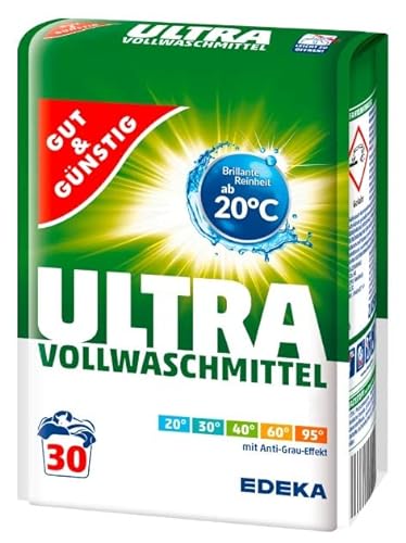 Gut und Günstig Waschmittel Vollwaschmittel Ultra Pulver 2,025kg 30 Waschladungen