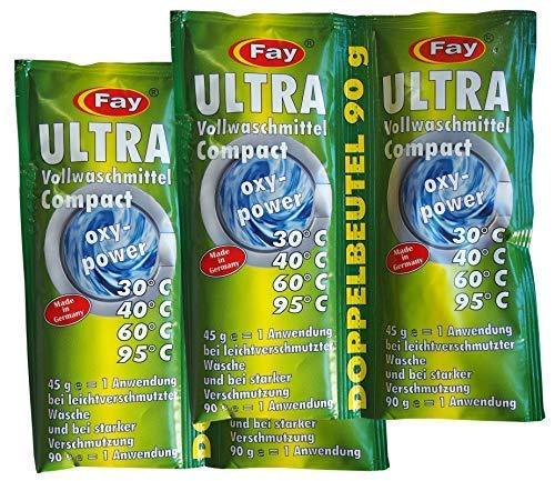 4 x Fay ULTRA Vollwaschmittel Compact oxypower 45g, Aufheller, Waschpulver