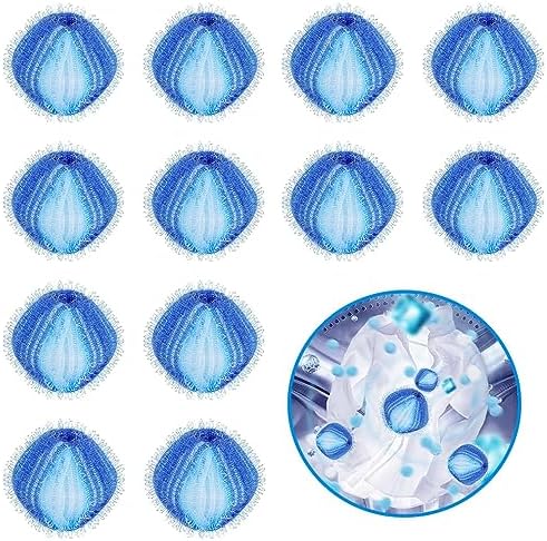 Tierhaarentferner Waschmaschine, 12 Stücke Fusselbälle Waschmaschine, Wiederverwendbar Fusselpfote Waschmaschine für Wäsche und Trockner Flusensieb