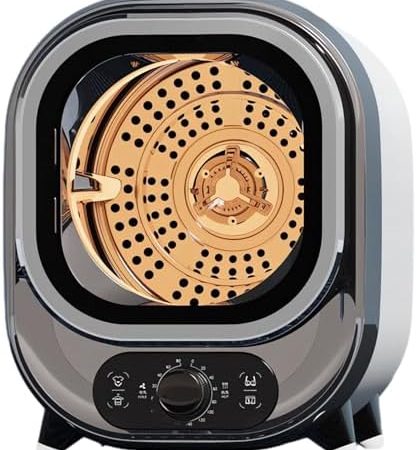 Belüfteter Wäschetrockner, Vorderer Wäschetrockner, Filter von Flusenstaub, 0–200 Minuten, Timer, Heiße, Kalte Luft, 3D-trocknung, Überhitzungsschutz, 35 Db, Leise, Kompakte Wäscheschleuder Brown