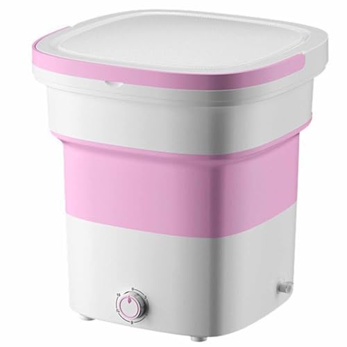 Faltbare Waschmaschine, intelligentes Waschen, große Kapazität und geräuscharm, geeignet für Familien, Schlafsäle usw. (rosa)