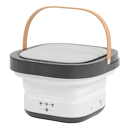 Tragbarer Mini-Waschmaschineneimer, Verdecktes Abflussrohr, 6 Minuten Dehydrierung, Tragbare, Faltbare Handtuch-Wäschewaschmaschine (EU-Stecker)