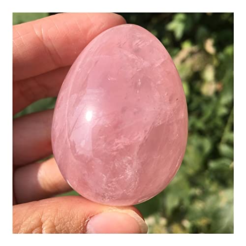 FENRIZ Natürliche rosafarbene Rosenquarz-Ei-förmige Kugel-Edelsteine (Größe: 2 Stück) Haushaltswaren (Size : One Size)
