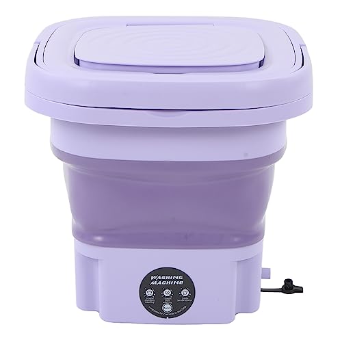 KIMISS Tragbare Faltbare Waschmaschine, Maschine, Große Kapazität, Geräuscharme Mini-Kleinwaschmaschine für zu Hause, 8 L, 100–240 V, Lila, US-Stecker 100–240 V (Lila)