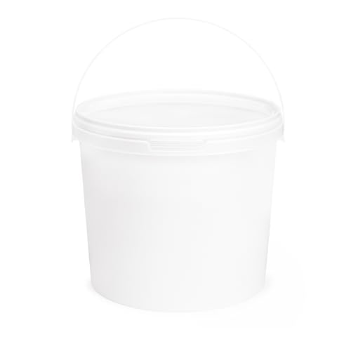 Garronda Eimer mit Deckel 5 L für die Lagerung von Lebensmittel- und Chemischen Produkten 1 Stück Weiß GD-0071