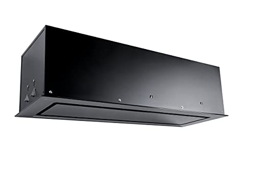 GURARI Deckenhaube GCH E 217 BL 90 Prime inkl. Abluftschlauch, Einbau Dunstabzugshaube 90 cm, in Schwarz,Schwarz Glas, 1000m³/h,LED Streifen,Abzugshaube,Abufthaube,Umlufthaube,Fernbedienung